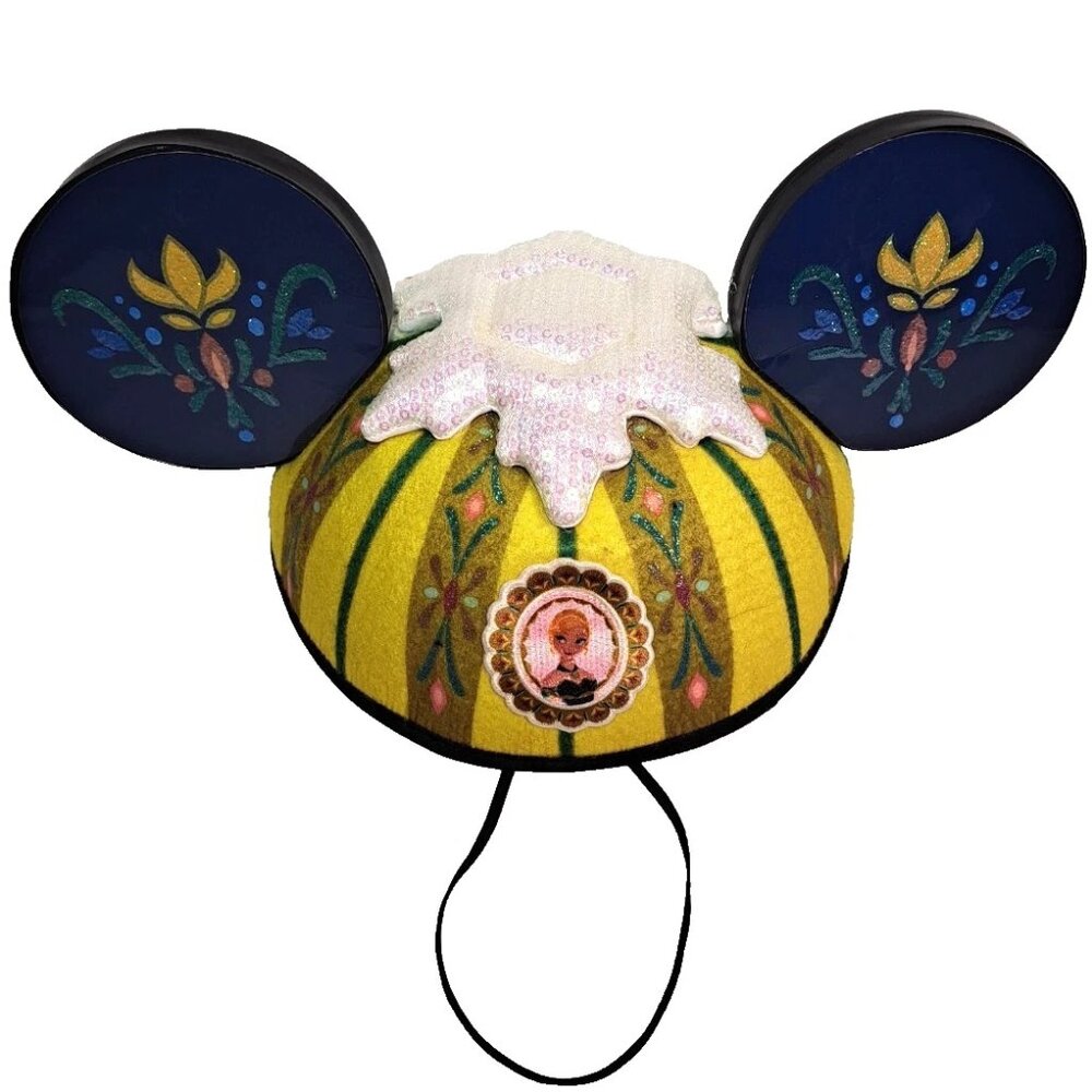 NEW DISNEY PARKS FROZEN ELSA & ANNA TWO SIDED MICKEY EARS HAT ADULT SIZE